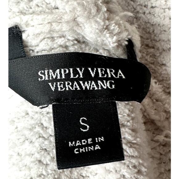 Simply Vera Cream Soft Lurex Chenille  Hooded Knit Sweater Women's Size S - Picture 4 of 6